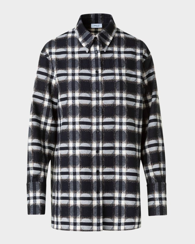 Dot Check Brushed Cotton Shirt